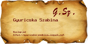 Gyuricska Szabina névjegykártya